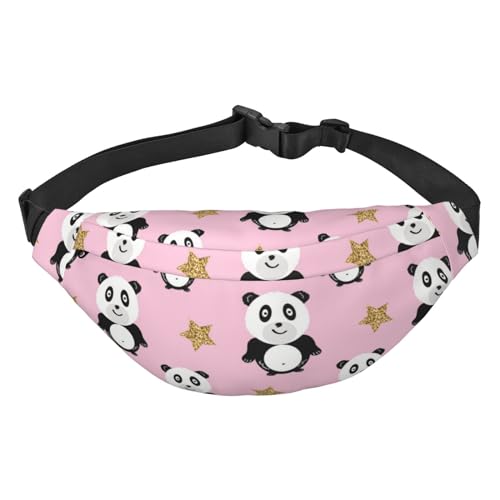 Bauchtasche mit Panda mit Glitzer-Sternen zum Laufen für Damen und Herren Crossbody Gürteltasche Bauchtasche, mehrfarbig, Einheitsgröße, Kuriertasche von ELMAIN