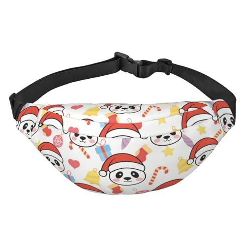 Bauchtasche mit niedlichem Panda- und Weihnachtsmuster, für Männer und Frauen, wasserdicht, Sport-Hüfttasche, Gürteltasche für Reisen, Wandern, Laufen, mehrfarbig, Einheitsgröße, Kuriertasche von ELMAIN