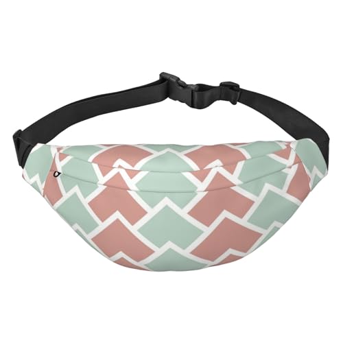 Bunte Dreiecke Muster Gürteltasche für Männer Modische Crossbody Fanny Pack für Frauen Hüfttasche mit verstellbarem Riemen, mehrfarbig, Einheitsgröße, Kuriertasche von ELMAIN