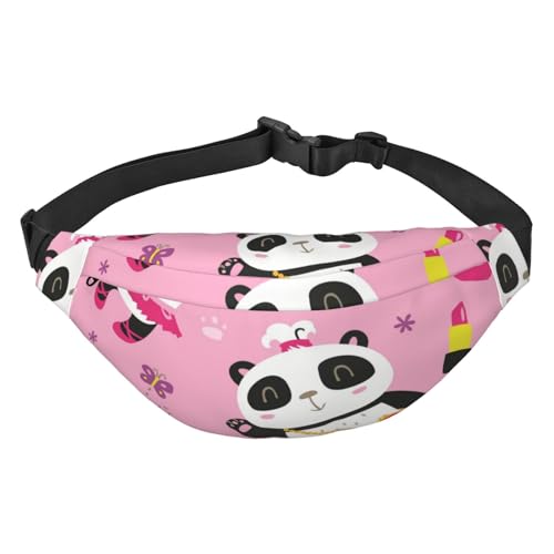 Cartoon Cute Girl Panda Fanny Packs for Women Men Waist Packs Bag Crossbody Belt Bag for Workout Running Travelling, mehrfarbig, Einheitsgröße, Kuriertasche von ELMAIN