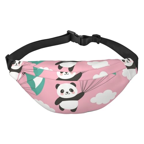 Cartoon Panda Bären Bauchtasche Crossbody Taschen für Männer Frauen Gürteltasche Hüfttasche Tasche für Laufen Wandern Sport, mehrfarbig, Einheitsgröße, Kuriertasche von ELMAIN