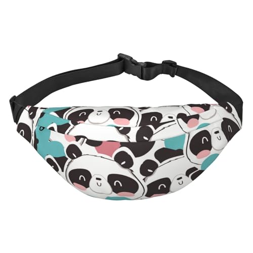 Cartoon Tier Niedliche Pandas Taille Gürtel Tasche für Frauen Männer Fanny Pack Crossbody Tasche für Reisen Laufen Gürteltasche Bauchtasche, mehrfarbig, Einheitsgröße, Kuriertasche von ELMAIN