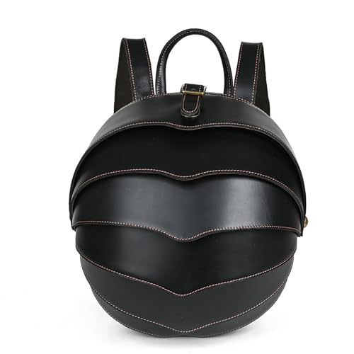ELMAIN Persönlichkeit Rucksack Creative Crazy Horse Rindsleder Herrentasche Käfer Rucksack Trendy Cool Rucksack Schwarz - Groß von ELMAIN