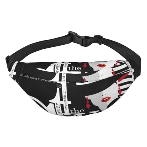 Fashion Woman Fanny Pack for Men Women, Waterproof Sports Waist Bag Pack, Belt Bag for Travel Hiking Running, mehrfarbig, Einheitsgröße, Kuriertasche von ELMAIN