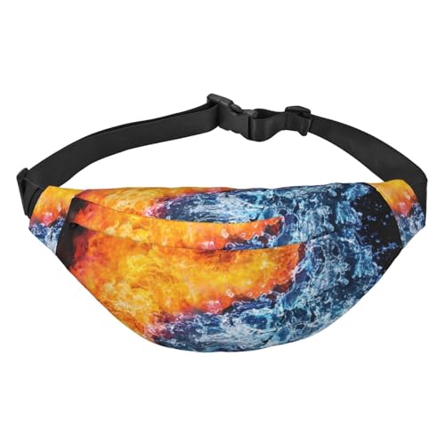 Fire and Water Yin Yang Concept Crossbody Fanny Pack for Women Men Fashion Waist Pack Belt Bag for Hiking Running Travel, mehrfarbig, Einheitsgröße, Kuriertasche von ELMAIN