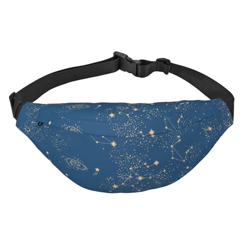 Galaxy Pattern Fanny Pack Crossbody Bags for Men Women, Belt Bag Waist Pack Bag for Running Hiking Sports, mehrfarbig, Einheitsgröße, Kuriertasche von ELMAIN