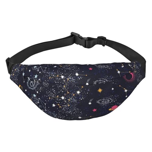 Galaxy Pattern Fanny Packs for Women Men Waist Packs Bag Crossbody Belt Bag for Workout Running Travelling, mehrfarbig, Einheitsgröße, Kuriertasche von ELMAIN