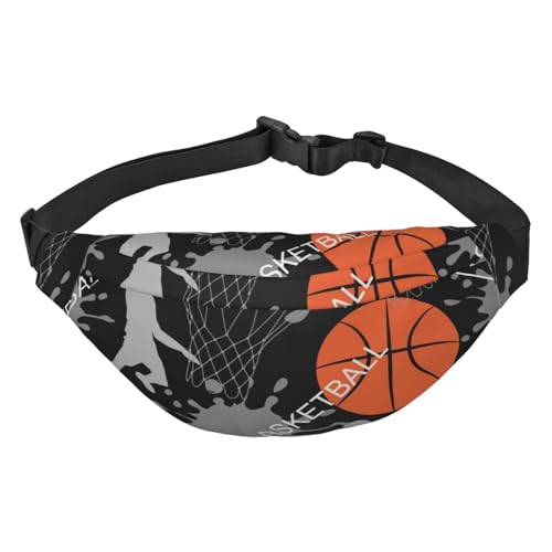 Gürteltasche für Basketballspiele, Sportmann, Silhouette, für Herren und Damen, Hüfttasche zum Wandern, Laufen, Radfahren, Fitnessstudio, Outdoor-Sport, Reisen, Gürteltasche, mehrfarbig, von ELMAIN