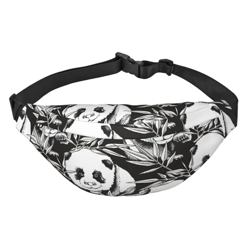 Gürteltasche mit Panda- und Bambusblättern, für Damen, Herren, Bauchtasche, Crossbody-Tasche für Reisen, Laufen, Gürteltasche, Bauchtasche, mehrfarbig, Einheitsgröße, Kuriertasche von ELMAIN