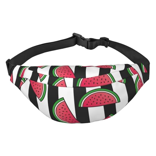 Gürteltasche mit Wassermelonen-Streifenmuster für Herren, modische Umhängetasche, Bauchtasche für Damen, Gürteltasche mit verstellbarem Riemen, mehrfarbig, Einheitsgröße, Kuriertasche von ELMAIN