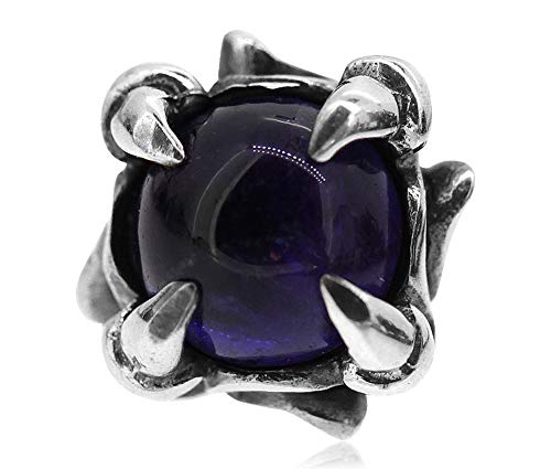 Herren Bolzen Herren Retro -Ohrringe 925 Sterling Silber Amethyst Beast Claw Ohrringe, Retro -Mode -Silbernot für Männer und Frauen single von ELMAIN