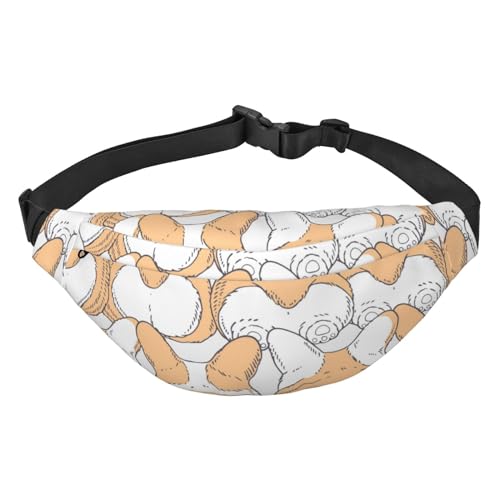 Hunde-Rasse Welsh Corgi Pembroke Hüfttasche zum Laufen Bauchtasche für Damen und Herren Crossbody Gürteltasche Bauchtasche, mehrfarbig, Einheitsgröße, Kuriertasche von ELMAIN