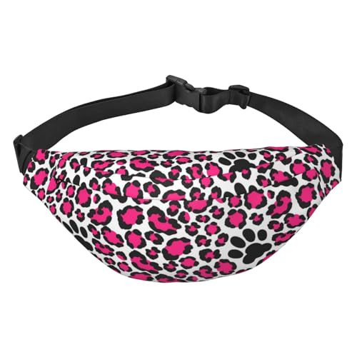 Jaguar Leopard Skin Pattern Cat Paw Print Fanny Pack for Men Women, Waterproof Sports Waist Bag Pack, Belt Bag for Travel Hiking Running, mehrfarbig, Einheitsgröße, Kuriertasche von ELMAIN
