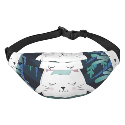 Lustige Magische Katze Einhorn und Meerjungfrau Gürteltasche für Männer Modische Crossbody Fanny Pack für Frauen Hüfttasche mit verstellbarem Riemen, mehrfarbig, Einheitsgröße, Kuriertasche von ELMAIN