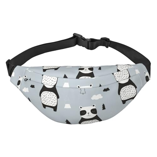 Lustige Tier Panda Muster Gürteltasche für Männer Modische Crossbody Fanny Pack für Frauen Hüfttasche mit verstellbarem Riemen, mehrfarbig, Einheitsgröße, Kuriertasche von ELMAIN