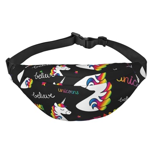 Magical Unicorns Dreams Pattern Waist Pack for Running Fanny Pack for Women and Men Crossbody Belt Bag Bum Bag, mehrfarbig, Einheitsgröße, Kuriertasche von ELMAIN