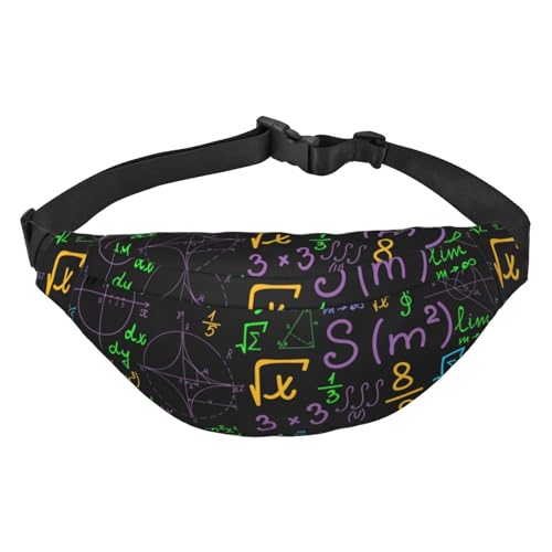 Mathematische geometrische Plots Formeln und Berechnungen Mathematik Bunte Textur Taille Pack zum Laufen Bauchtasche für Frauen und Männer Crossbody Gürteltasche Bauchtasche, mehrfarbig, von ELMAIN