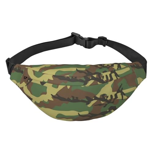 Militärische Camouflage Muster Gürteltasche für Männer Modische Crossbody Fanny Pack für Frauen Hüfttasche mit verstellbarem Gurt, mehrfarbig, Einheitsgröße, Kuriertasche von ELMAIN