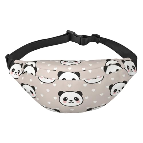 Nette Cartoon Panda Muster Taille Gürtel Tasche für Frauen Männer Fanny Pack Crossbody Tasche für Reisen Laufen Gürteltasche Bauchtasche, mehrfarbig, Einheitsgröße, Kuriertasche von ELMAIN