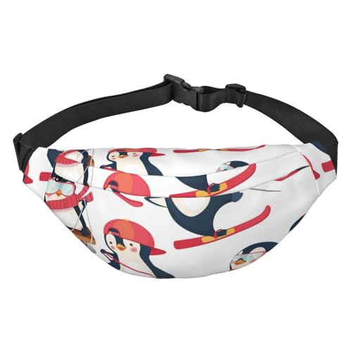 Nette Tiere Pinguine Muster Taille Gürtel Tasche für Frauen Männer, Fanny Pack Crossbody Tasche für Reisen Laufen Gürteltasche Bauchtasche, mehrfarbig, Einheitsgröße, Kuriertasche von ELMAIN