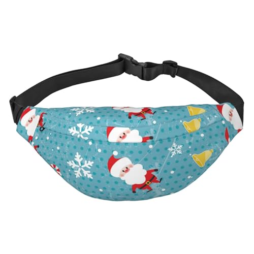 Nette Weihnachtsmann Weihnachten Muster Taille Pack zum Laufen Fanny Pack für Frauen und Männer Crossbody Gürteltasche Bauchtasche, mehrfarbig, Einheitsgröße, Kuriertasche von ELMAIN