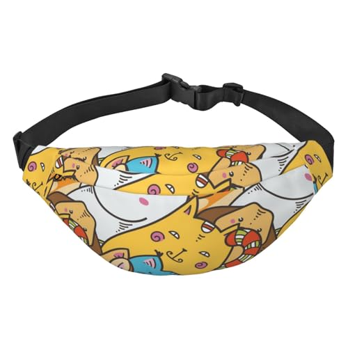 Niedliche Hund und Katzen Kawaii Haustiere Taille Gürtel Tasche für Frauen Männer Fanny Pack Crossbody Tasche für Reisen Laufen Gürteltasche Bauchtasche, mehrfarbig, Einheitsgröße, Kuriertasche von ELMAIN