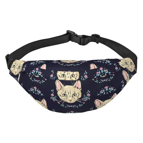 Niedliche Katzen Kätzchen Muster Taille Gürtel Tasche für Frauen Männer Fanny Pack Crossbody Tasche für Reisen Laufen Gürteltasche Bauchtasche, mehrfarbig, Einheitsgröße, Kuriertasche von ELMAIN