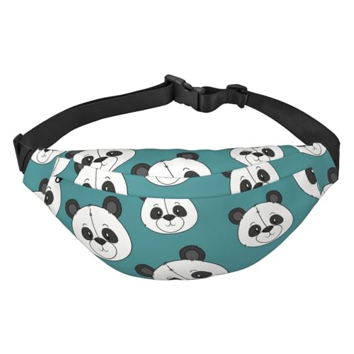 Niedlicher Bär Panda Köpfe Muster Taille Gürtel Tasche für Frauen Männer Fanny Pack Crossbody Tasche für Reisen Laufen Gürteltasche Bauchtasche, mehrfarbig, Einheitsgröße, Kuriertasche von ELMAIN