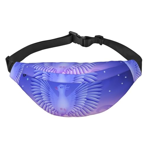 Phoenix Magical Bird Firebird Sunset Night Stars Landscape Fanny Pack for Men Women, Waist Bag for Hiking Running Biking Gym Outdoor Sports Travel Belt Bag, mehrfarbig, Einheitsgröße, Kuriertasche von ELMAIN