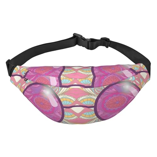 Rosa Mandala Muster Rose Farbige Brille Hippie Sonnenbrille Gürtel Tasche für Männer Modische Crossbody Fanny Pack für Frauen Hüfttasche mit verstellbarem Riemen, mehrfarbig, Einheitsgröße, von ELMAIN