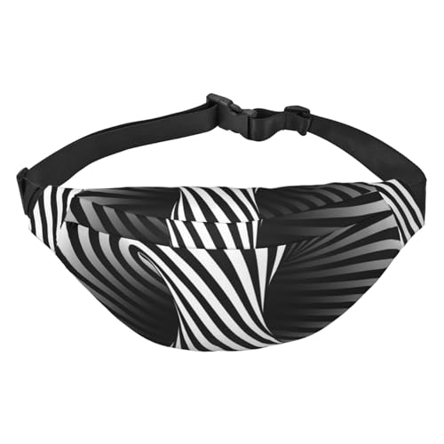 Shaded Torus Geometrical Hypnotic Twisting Stripes Circle Fanny Pack Crossbody Bags for Men Women, Belt Bag Waist Pack Bag for Running Hiking Sports, mehrfarbig, Einheitsgröße, Kuriertasche von ELMAIN