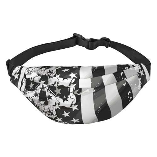 Skull Fanny Pack für Männer Frauen, wasserdichte Sport Hüfttasche Pack, Gürteltasche für Reisen Wandern Laufen, mehrfarbig, Einheitsgröße, Kuriertasche von ELMAIN