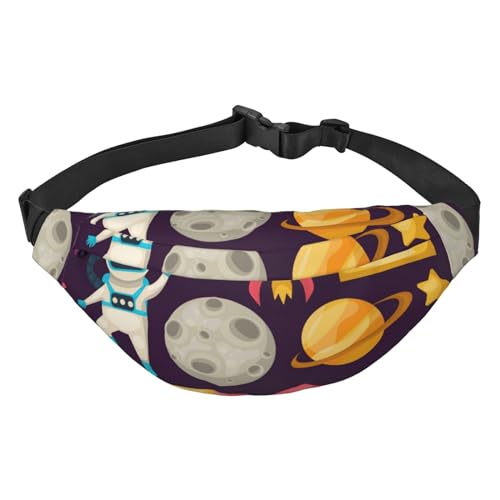 Space Planets and Tools Pattern Waist Pack for Running Fanny Pack for Women and Men Crossbody Belt Bag Bum Bag, mehrfarbig, Einheitsgröße, Kuriertasche von ELMAIN