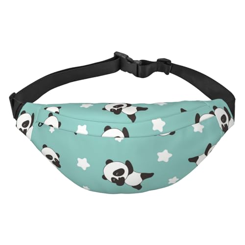 Sport Panda und Sterne Muster Gürteltasche für Herren Modische Crossbody Fanny Pack für Frauen Hüfttasche mit verstellbarem Riemen, mehrfarbig, Einheitsgröße, Kuriertasche von ELMAIN