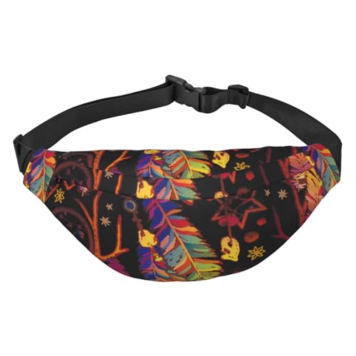 Tribal Boho Style Pattern Waist Pack for Running Fanny Pack for Women and Men Crossbody Belt Bag Bum Bag, mehrfarbig, Einheitsgröße, Kuriertasche von ELMAIN