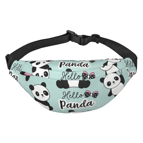 Uni-Panda Bauchtasche Panda mit Donut Umhängetasche für Herren und Damen, Gürteltasche, Hüfttasche für Laufen, Wandern, Sport, mehrfarbig, Einheitsgröße, Kuriertasche von ELMAIN