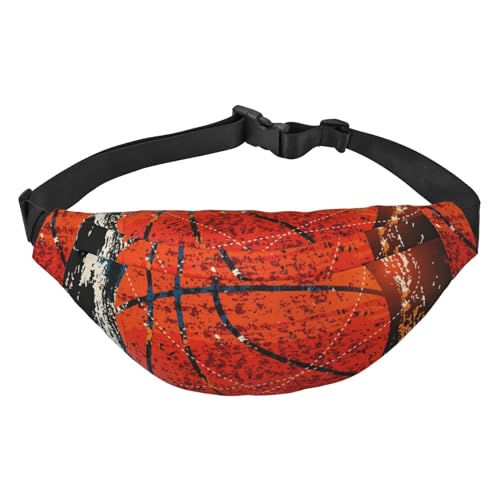 Vintage Basketball Sport Ball Taille Gürteltasche für Damen Herren Bauchtasche Crossbody Tasche für Reisen Laufen Gürteltasche Bauchtasche, mehrfarbig, Einheitsgröße, Kuriertasche von ELMAIN