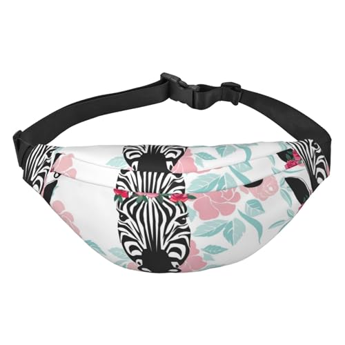 Wild Animal Zebra Pattern Fanny Pack for Men Women, Waterproof Sports Waist Bag Pack, Belt Bag for Travel Hiking Running, mehrfarbig, Einheitsgröße, Kuriertasche von ELMAIN