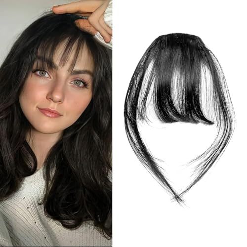 Clip-in-Pony | Clip-in-Pony-Extensions | Fake-Pony-Pony-Haarspange | Kunsthaar für Damen und Mädchen (Naturschwarz) von ELNX