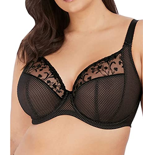 ELOMI Damen Charley Bestickter Bügel Plunge-BH, Blickdicht, Jet, 80FF von ELOMI