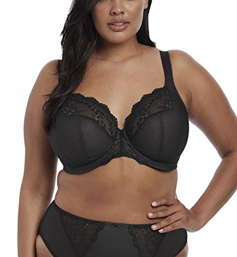 ELOMI Damen Charley Dekolleté, Stretch, Spitze Plunge-BH, schwarz, 85DD von ELOMI