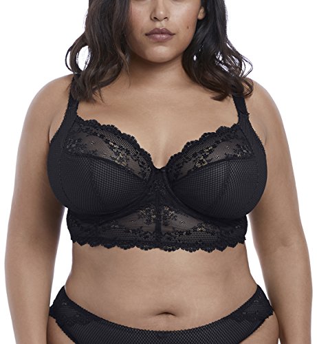 ELOMI Damen Charley Longline Underwire Bralette Plunge-BH, schwarz, 75F von ELOMI