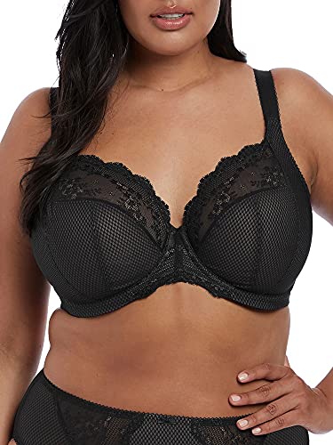 Elomi Damen Charley Bra: Stretch Lace & Mesh Racerback Option Niedrige Plunge Uk jj, Us-größen D-n Stiefe BH, schwarz, 75F von Elomi