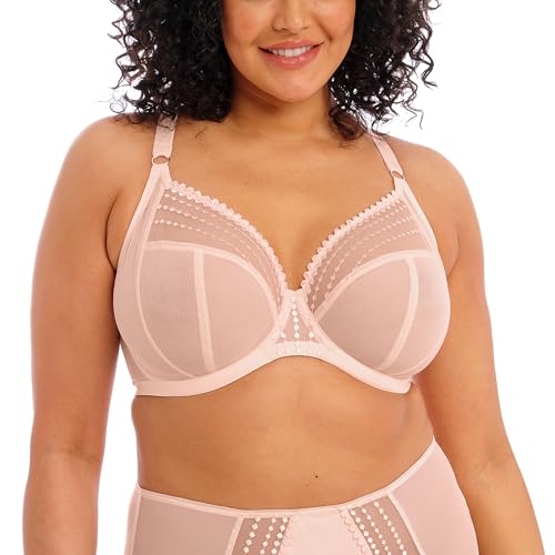 Elomi Damen Matilda Dreiteilige, Durchsichtige Netz-körbchen, Seitliche Stützeinsätze, Beweglicher J-Haken für Racerback Dd+ BHS Plunge-BH, Perlen-Rosarot (Pearl Blush), 80F von Elomi