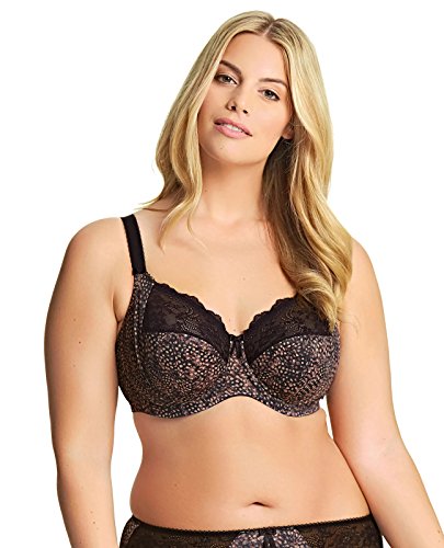 ELOMI Damen Morgan Underwire Banded Bra with Stretch Lace BH, Ebenholz, 95F von ELOMI