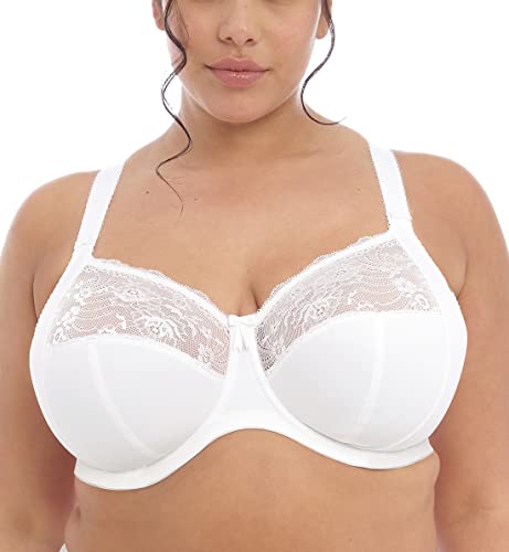 ELOMI Damen Morgan Underwire Banded Stretch Lace Bra BH mit voller Abdeckung, Weiß, 90K von Elomi