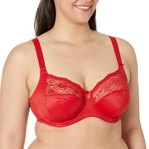 ELOMI Damen Vollständige BH mit voller Abdeckung, Blickdicht, Rot (Haute Red), 85H von ELOMI