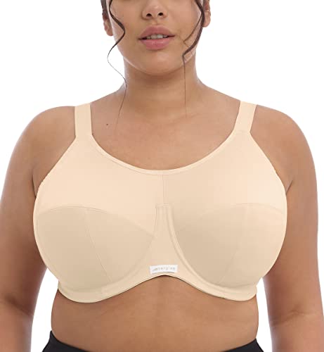 ELOMI Energise Damen Sport-BH mit Bügel, Übergröße - Beige - 80H von ELOMI