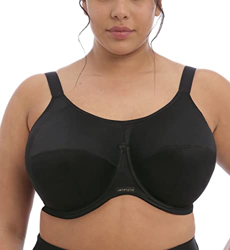 ELOMI Energise Damen Sport-BH mit Bügel, Übergröße - Schwarz - 100F ELOMI Energise Damen Sport-BH mit Bügel, Übergröße - Schwarz - 100F von ELOMI