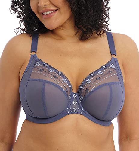 ELOMI Damen Tief Plunge-BH, Undurchsichtige, Denim, Gänseblümchen, 90L von ELOMI